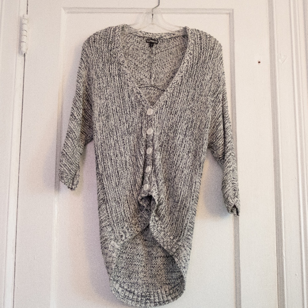 Deep V slouchy button up sweater